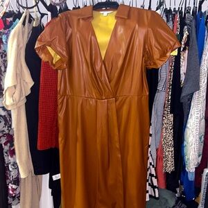 Extra large XL leather NINE WEST cross over Wrap dress